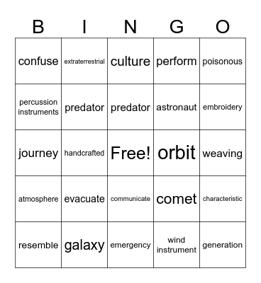 OW5 Bingo Card