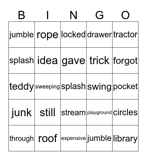 wordwall 5 Bingo Card