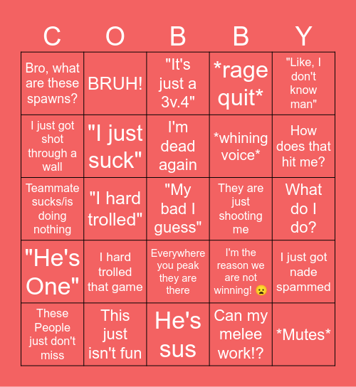 Cobby Bingo Card