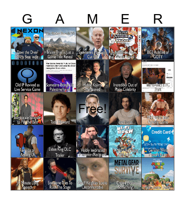 The Game Awards 2023 Bingo Card