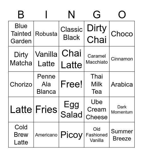 PRIMAL BREW Bingo Card