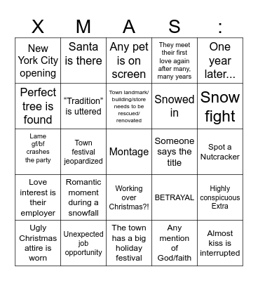 Hallmark and drinks time :) Bingo Card