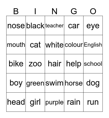 Varbla 5 Bingo Card