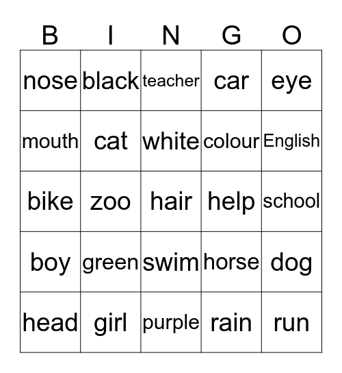 Varbla 5 Bingo Card