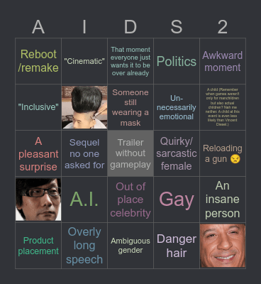 TGA 2023 Bingo Card