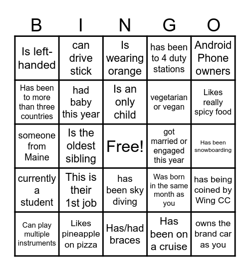 Icebreaker Bingo: Find Someone Who Bingo Card