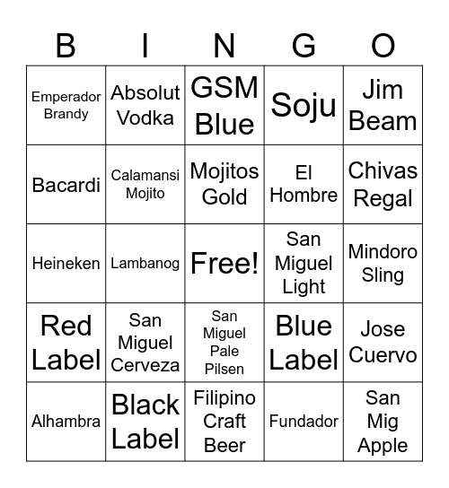 BLACKOUT Bingo Card