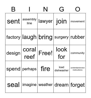 Impact 0 Unit 3 Bingo Card