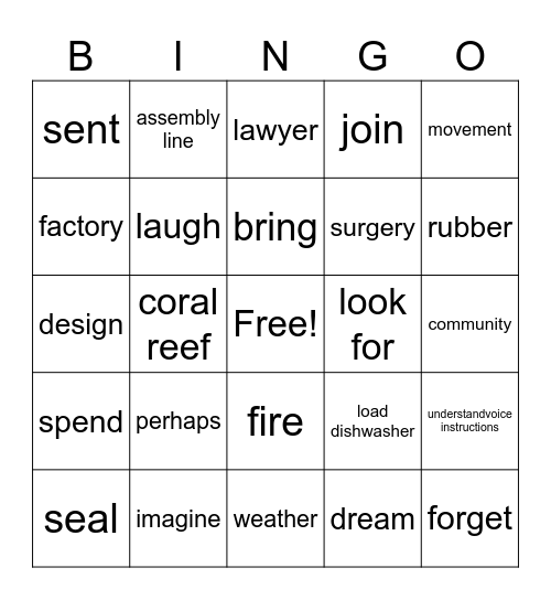 Impact 0 Unit 3 Bingo Card