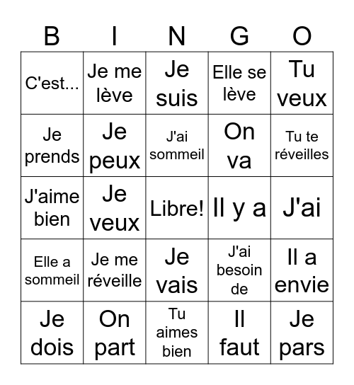 Trotro part en vacances! Bingo Card