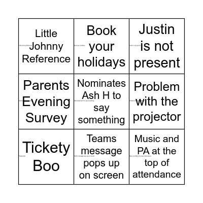 BINGO Card