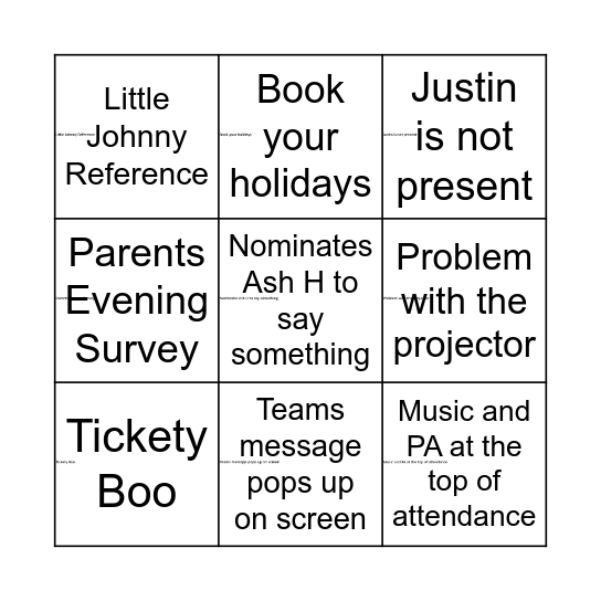 BINGO Card