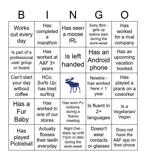 Team Up Day - Icebreaker Bingo Card