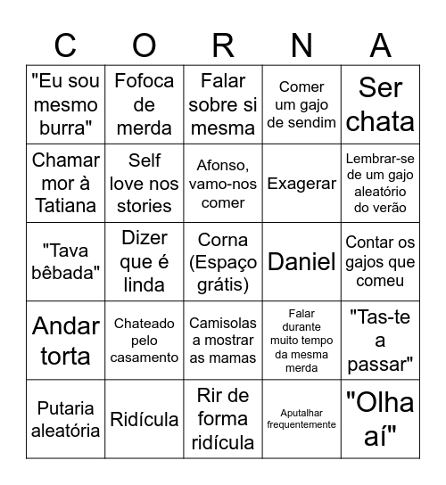 Mariana Bingo Card