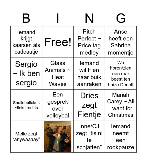 Kerstfeestje 🍑 Bingo Card