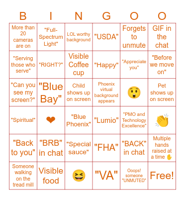 PhoenixTeam EOY Celebration 2023 Bingo Card