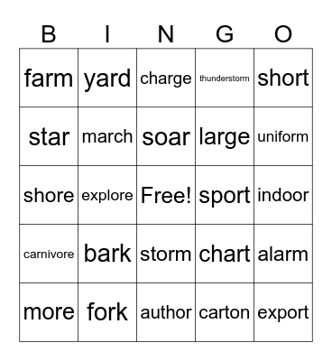 Araiza- Spelling unit 3 week 1 Bingo Card