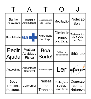 Bingo do Autocuidado Bingo Card