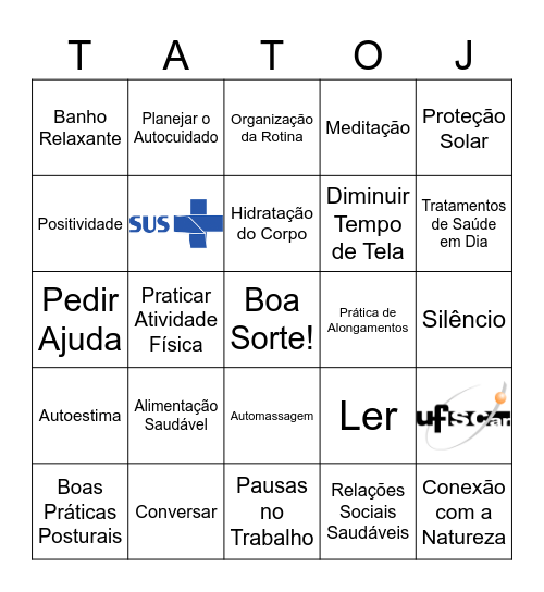 Bingo do Autocuidado Bingo Card