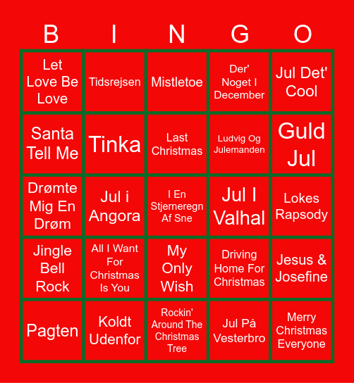 Fredagscafeéns JULEBANGO Bingo Card