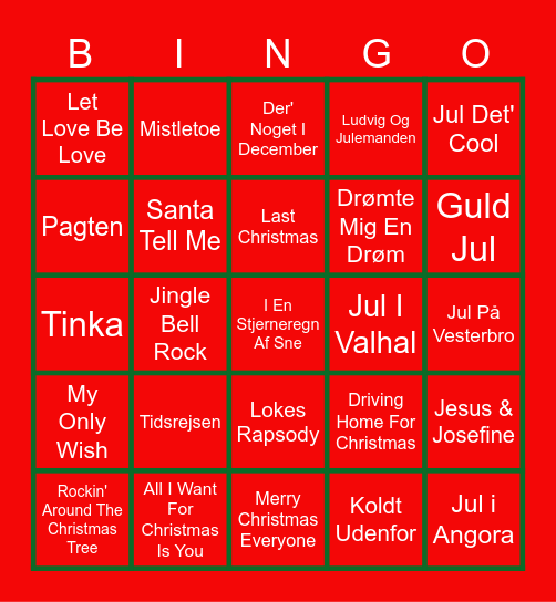 Fredagscafeéns JULEBANGO Bingo Card