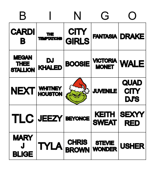 BADDIE MUSIC BINGO Card