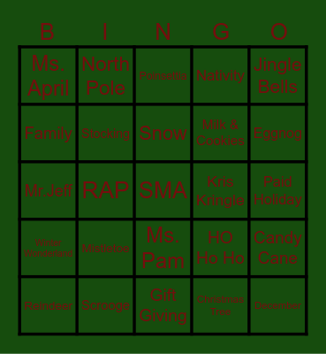 Christmas Bingo Card