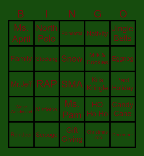 Christmas Bingo Card