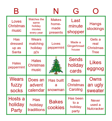 Holiday Bingo Card