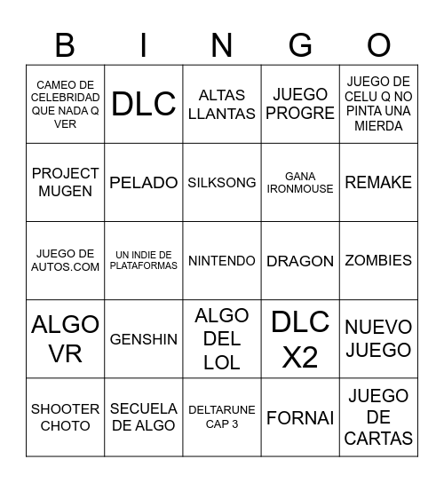 LO GOTY LOCO Bingo Card