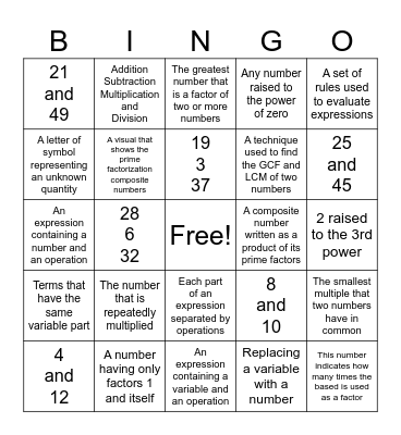 Ms. Battle's Unit 4 Review Bingo Card