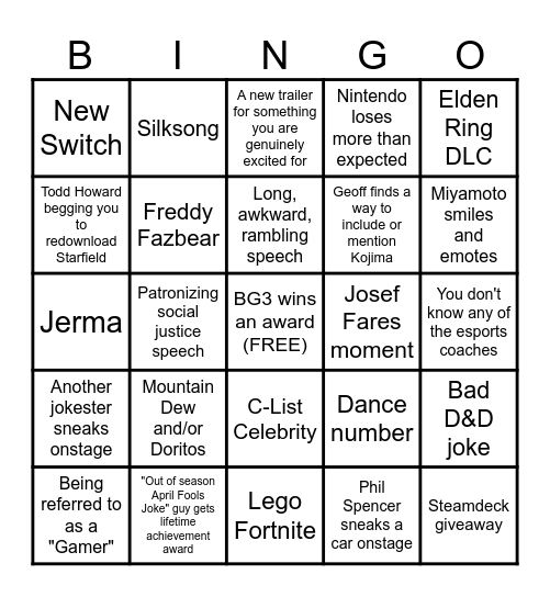 bing Bingo Card