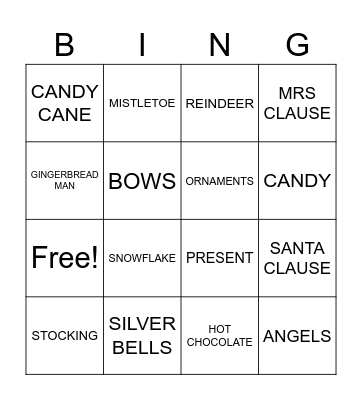 CHRISTMAS BINGO Card