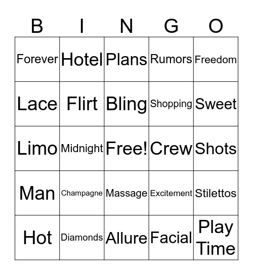 Girl's Night Mixer  Bingo Card