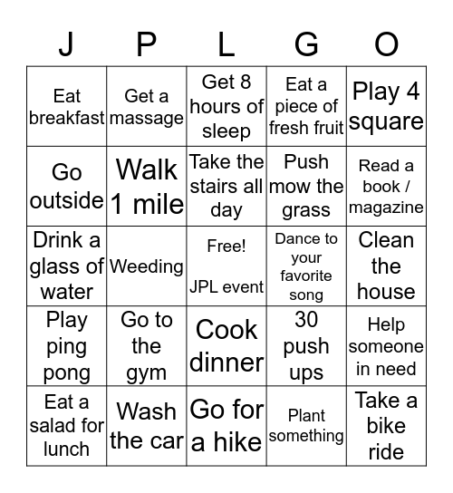 May 2016 Bingo Card