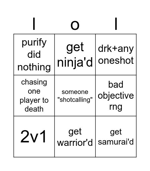 frontline bingo Card