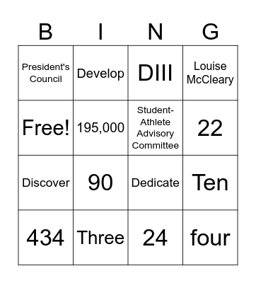 Division III BINGO Card