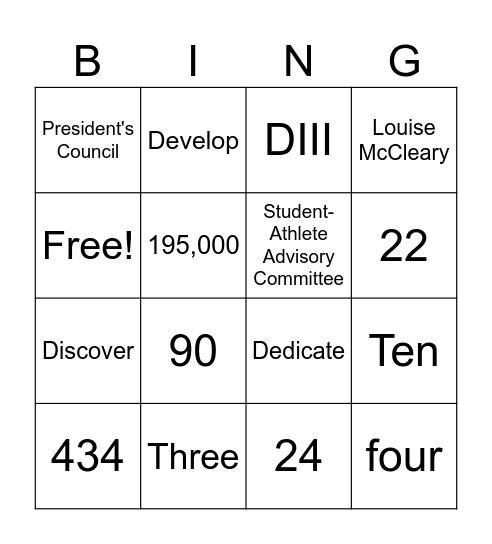 Division III BINGO Card
