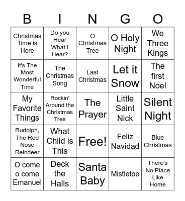 Christmas Bingo Card