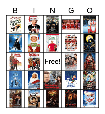 Holiday Movies Bingo Card