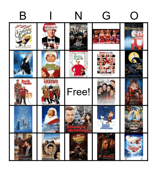 Holiday Movies Bingo Card