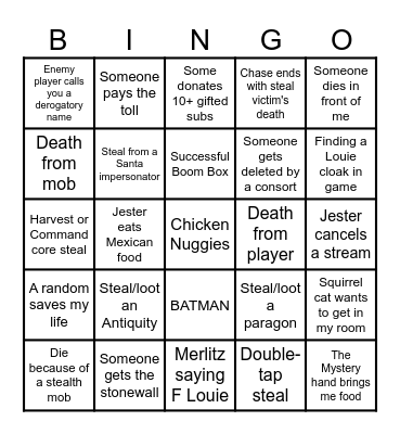 Santa Jester 1,000,000 Bingo! Bingo Card