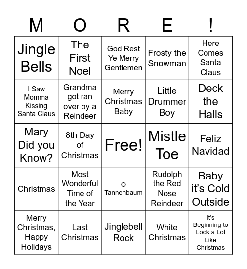 Christmas Bingo Card