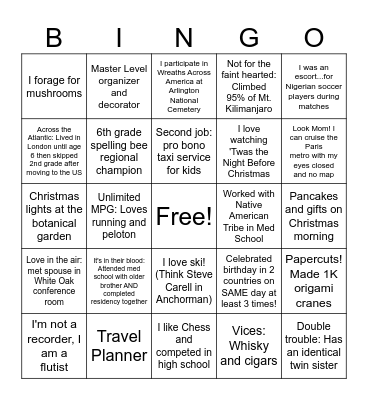 DCR Bingo (Dec 2023) Bingo Card