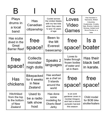 Commute Options Bingo Card