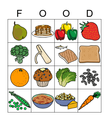 Food Groups Bingo Card