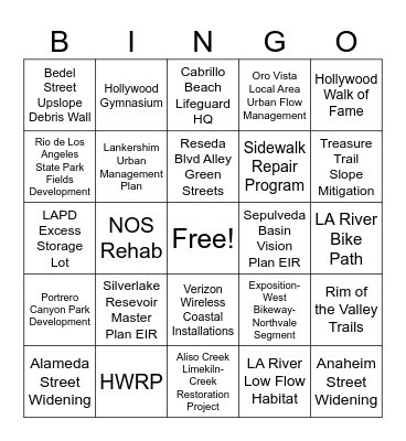 EMG Project Bingo Card