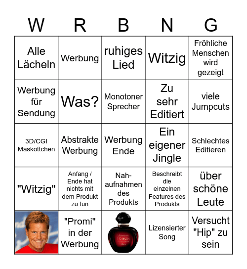 Kabel TV Werbung Bingo Card