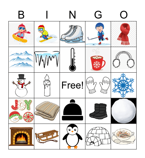 Winter Picture Bingo Card