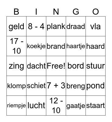 WOORDENBINGO KERN 8 Bingo Card